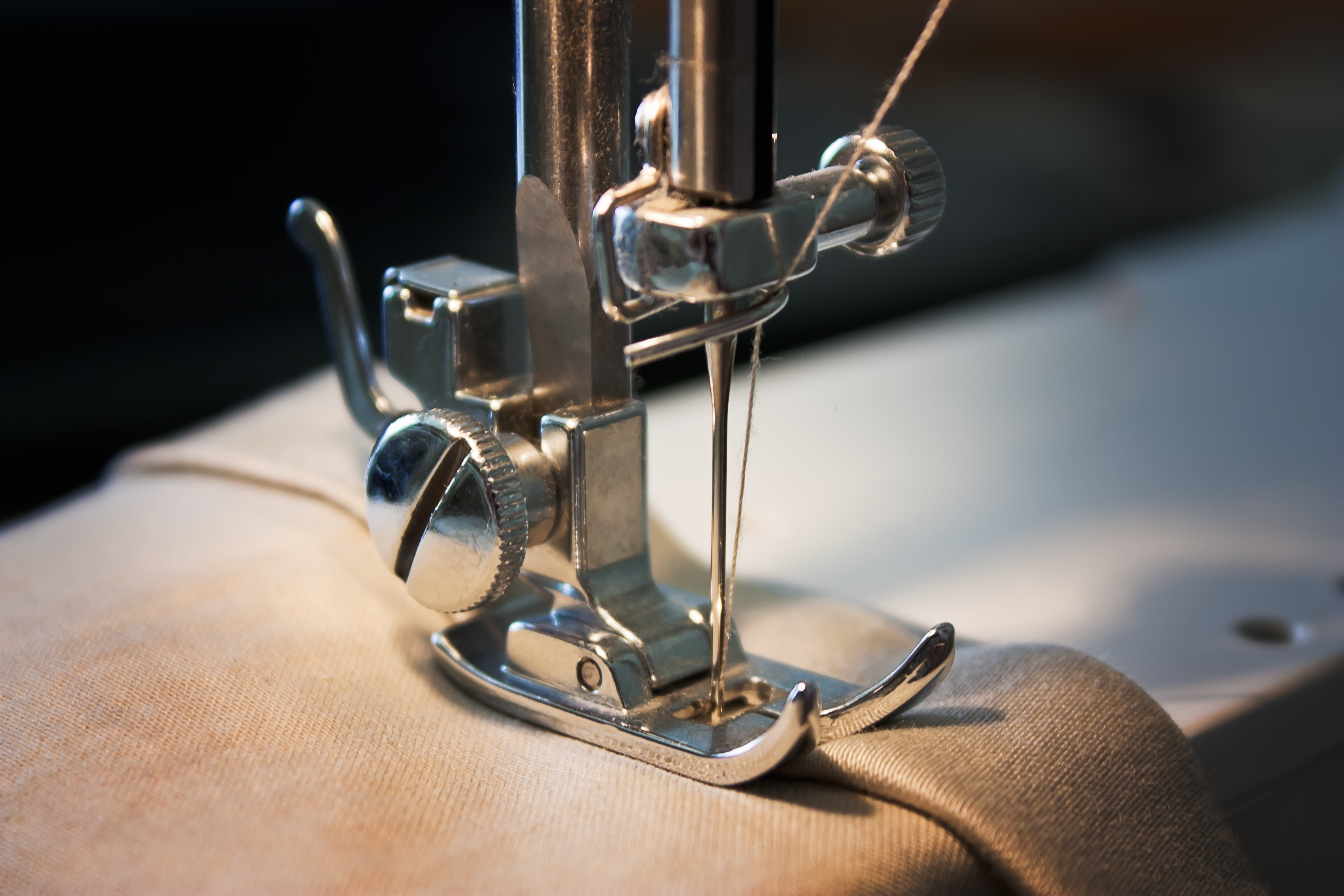 Sewing Machine with fabric