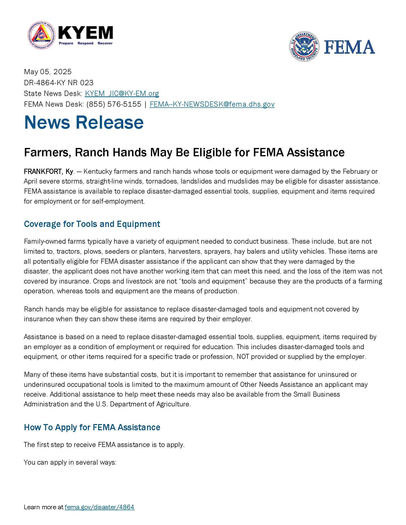 flyer from FEMA with info on flooding assistance