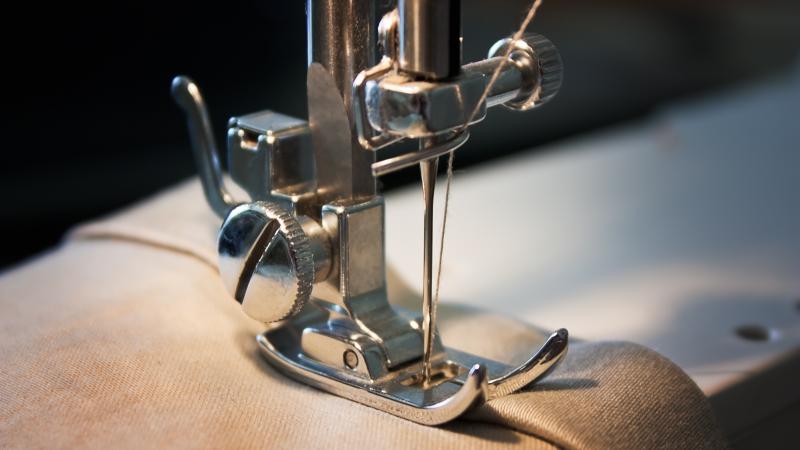 Sewing Machine with fabric