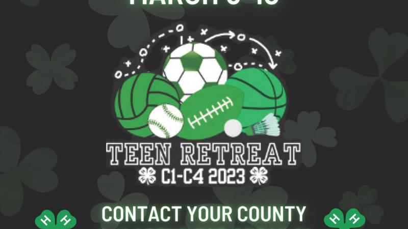 Flyer with date, time and info for teen retreat
